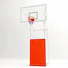 Basketbol Potası 4 Direk Tekerlekli,Ağırlıklı,Seyyar 10 mm Cam (Ak) Panya 105x180 cm  Ön Tarafı Çarpmalara Karşı Koruyuculu