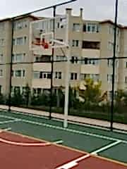 Basketbol  Potası  Tek Direk Boru 10 mm Cam (Ak) Panya 105x180 cm