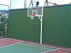 Basketbol  Potası Tek Direk Boru 15 mm Cam (Ak) Panya 105x180 cm